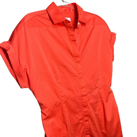 UNTUCKIT Womens Preppy Shirt Dress Size 8 Tie Waist Coastal Career Preppy Boxy - Picture 1 of 10